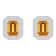8x6mm Emerald Cut Citrine And White Topaz Accent Rhodium Over Sterling
Silver Double Halo Earrings