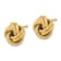 14k Yellow Gold 10mm Polished and Textured Double Love Knot Stud Earrings