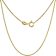 18K Gold Plated Sterling Silver 1MM Box Chain Necklace -22"