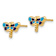14k Yellow Gold Textured Enameled Dragonfly Earrings