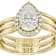 Pear Shape Moissanite Halo Ring In 14K Gold Over Sterling Silver