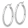 Rhodium Over 14k White Gold Polished, Satin and Diamond-Cut 1 1/16"
Hoop Earrings