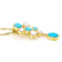 Turquoise And Cultured Seed Pearl Pendant Necklace In 18K Gold Over
Sterling Silver