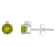 4mm Round Peridot with Diamond Accents 14k White Gold Stud Earrings