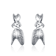 Twisted C-Hoop Earrings In Rhodium Over Brass