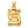 14k Yellow Gold Polished and Textured I Love You Pendant