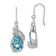Rhodium Over Sterling Silver Polished Cubic Zirconia Mermaid Dangle Earrings