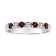 Garnet and Diamond 14k White Gold Band Ring 0.50ctw