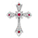 Rhodium Over 10k White Gold 0.09 cttw Ruby and Diamond Fleur-de-Lis
Cross Slide Pendant