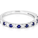 Lab-Created Sapphire And Diamond Band Ring In Sterling Silver