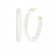 14K Yellow Gold Over Sterling Silver XL Oval Illusion Nude Acrylic Hoops
in White