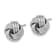 Rhodium Over 14K White Gold Polished Textured Love Knot Stud Earrings