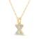 White Diamond Accent 10k Yellow Gold X Initial Pendant With 18” Rope Chain