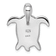 Rhodium Over Sterling Silver Lab Created Blue Opal Turtle Slide Pendant