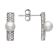 Sterling Silver Freshwater Pearl and Cubic Zirconia Earring