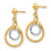 14k Two-tone Circle Dangle Earrings