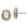 Sterling Silver with 14K Accent Antiqued Mother Of Pearl Post Earrings