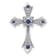 Rhodium Over 14k White Gold Sapphire and Diamond fleur-de-lis Cross
Chain Slide