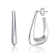 Irregular Box-Shaped Hoop Earrings In Rhodium Over Brass