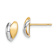 14k Yellow Gold and Rhodium Over 14k Yellow Gold Children's Satin Leaf
Stud Earrings