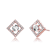 CZ Halo Stud Earrings In 18K Rose Gold Over Brass