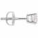 White Cubic Zirconia 14k White Gold Single Stud With Velvet Gift Box 0.75ctw