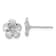 Rhodium Over 14K White Gold 8.5mm Satin Diamond-Cut Plumeria Stud Earring