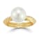 Rachel Zoe Freshwater Pearl Solitaire Fluted Band Ring in 14K Gold Over
Sterling Silver