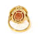 Orange Sunstone Oval And White Zircon Ring In 18K Gold Over Sterling
Silver 0.46ctw