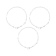 Sterling Silver Set of 3 Polished Flat Oval Link Bracelets, 7.75 Inches