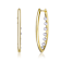 Pear Shape Pearl Drop Hoop Earrings In 14K Gold Over Brass