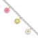 Sterling Silver Multi-color Enamel Flowers Children's Bracelet