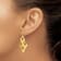 14K Yellow Gold Polished and Brushed Post Dangle Chandelier Earrings