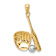 14k Two-tone Gold Textured Baseball Glove Bat Ball Pendant