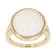 Round Mabe Pearl Solitaire Ring In 18K Gold Over Sterling Silver