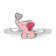 Rhodium Over Sterling Silver Pink Enamel and Cubic Zirconia Elephant
Children's Ring