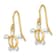 14K Yellow Gold and Rhodium Over 14K Yellow Gold Sea Turtle Dangle Earrings