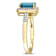 London Blue Topaz & Diamond 14K Yellow Gold Halo Ring 1.26ctw