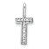 14K White Gold Diamond Letter T Initial Pendant