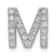 Rhodium Over 14K White Gold Diamond Letter M Initial Charm