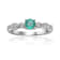 Emerald with Moissanite Accents Sterling Silver Ring, 0.89ctw