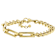 Cuban And Paperclip Link Bracelet In Gold-Tone 7.5mm