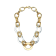 14K Yellow Gold Over Brass Clear Oversized Link Acrylic Necklace