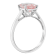 10x8mm Oval Rose Quartz Rhodium Over Sterling Silver Ring