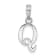 Sterling Silver Polished Block Initial -Q- Pendant