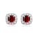 Red Garnet Platinum Over Sterling Silver Earrings