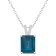 10x8mm Emerald Cut London Blue Topaz With Diamond Accents Rhodium Over
Sterling Pendant with Chain