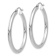 Rhodium Over 14k White Gold Polished 1 3/8" Tube Hoop Earrings