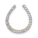14K Two-tone Gold Diamond Horseshoe Chain Slide Pendant