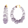 14K Yellow Gold Over Sterling Silver Bamboo Acrylic Hoops in Sheer Mauve
